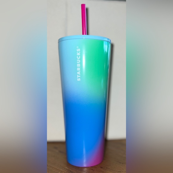 Starbucks Summer 2023 Technicolor Paint Cold Stainless Venti Tumbler 24 Oz NWT - Picture 1 of 5